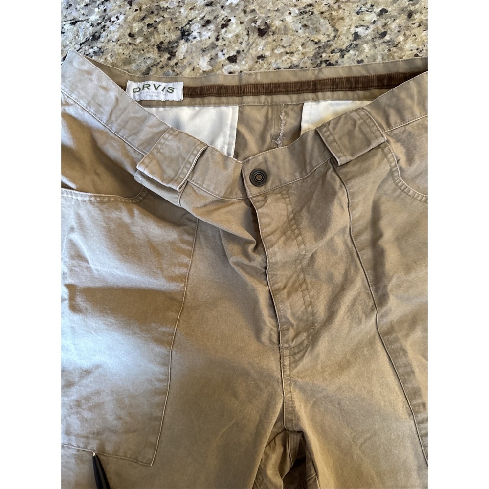 Orvis Men's Khaki / Tan Heavy Duty Pants Size 40X27 5 Pocket RN 70534
